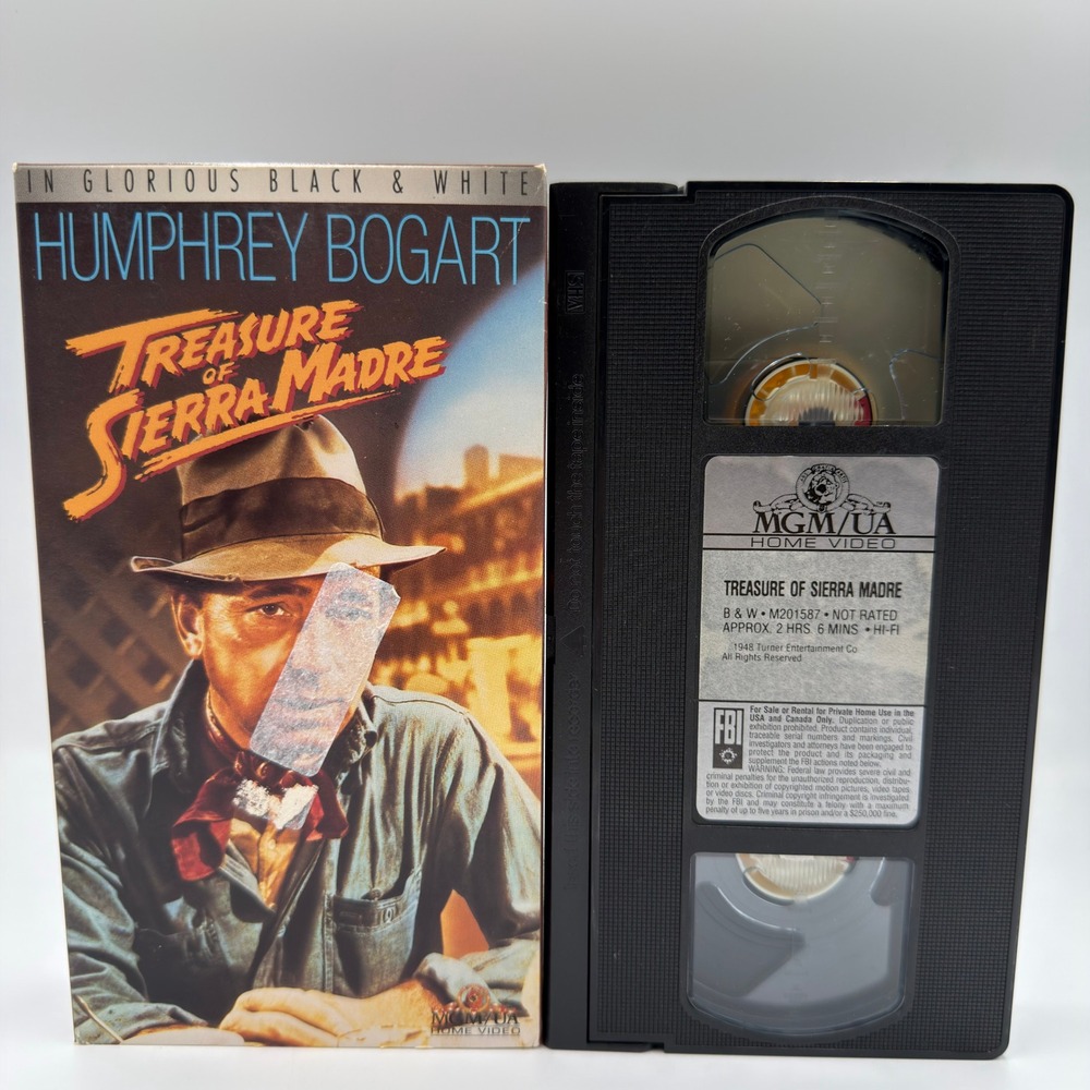 Treasure of Sierra Madre VHS Humphrey Bogart MGM/UA 1948 Black & White Classic
